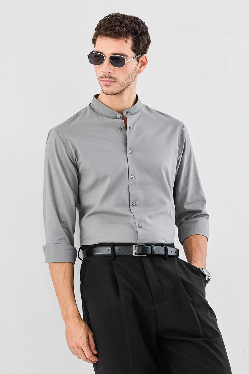 سنيتش Regular Fit Mandarin Shirt
